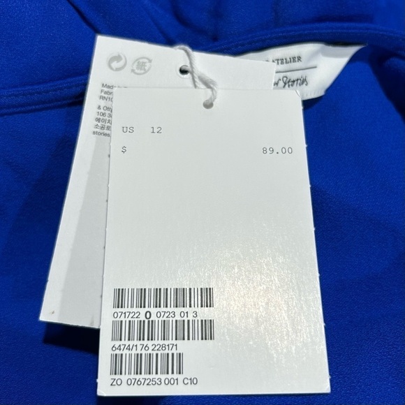 & Other Stories Rope Strap Draped Mini Dress Royal Blue 12 - Picture 7 of 7